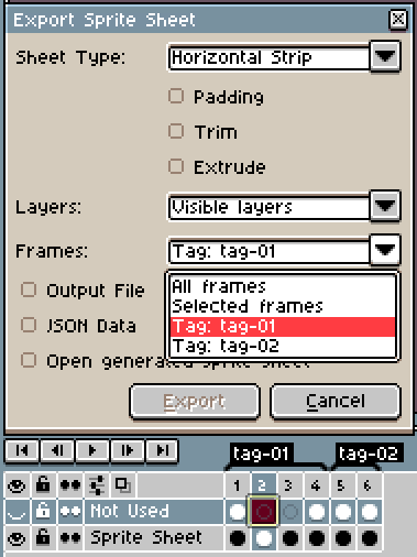 Export Sprite Sheet